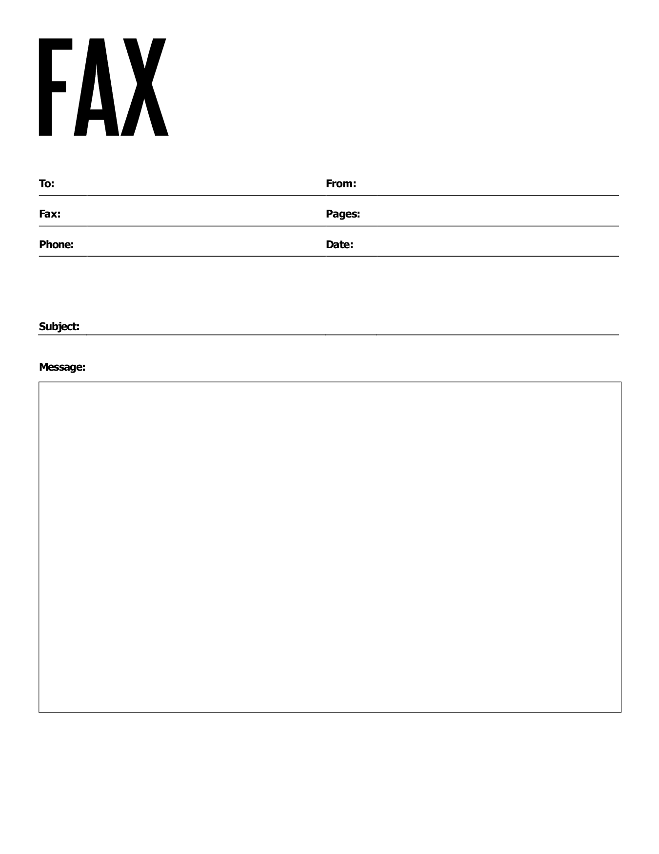 Fax cover sheet example 1