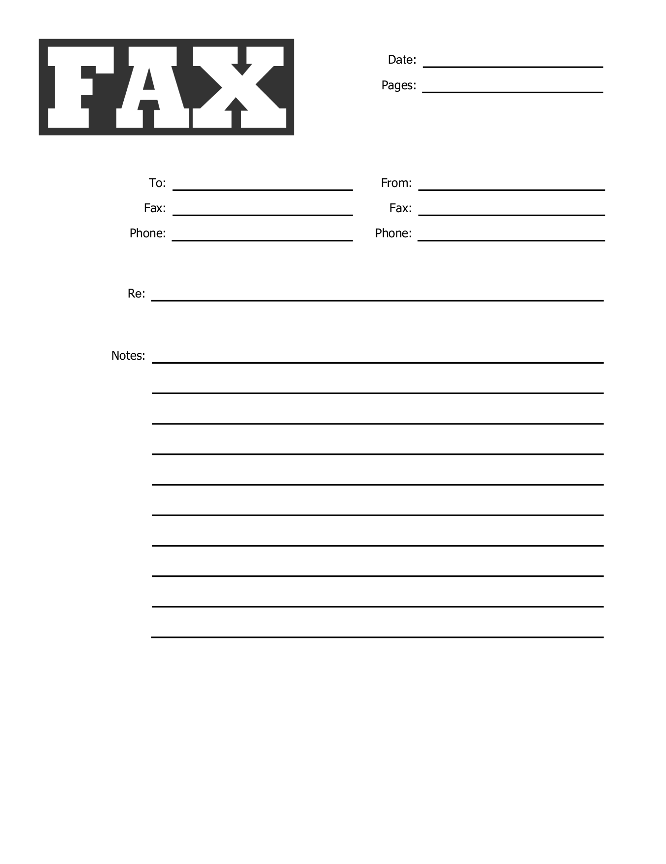 Fax cover sheet example 2